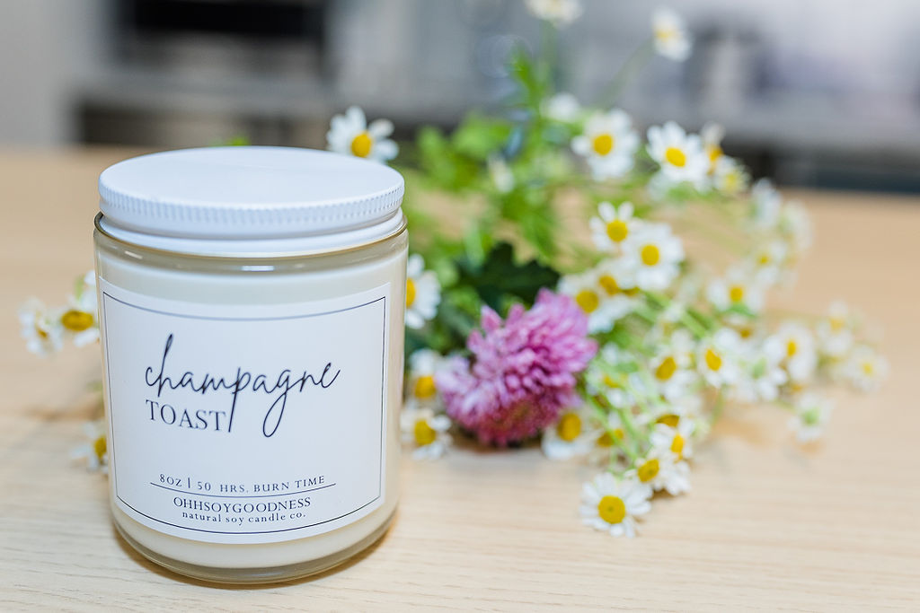 Champagne Toast Soy Candle - Honey and Lavender Events