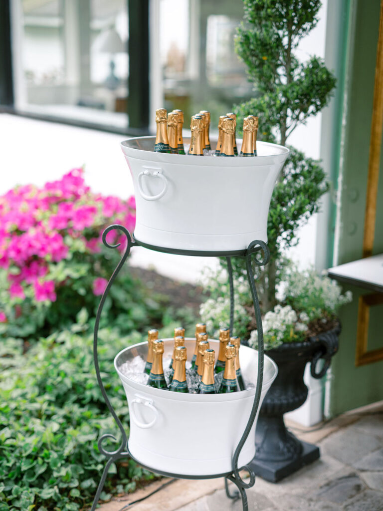 Champagne in ice buckets